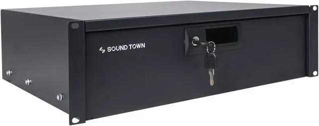 Main image of Sound Town 19-inch 3U Locking Rack Drawer, with Protection Foam (STRD-3D)