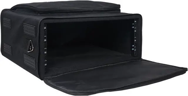 Alt view image 2 of 7 - Sound Town Portable 4U Rack Bag, Soft Rack Case with 14" Rackable Depth, Plywood Rack Frame, Shoulder Strap, Accessory Pocket (STRB-416B)