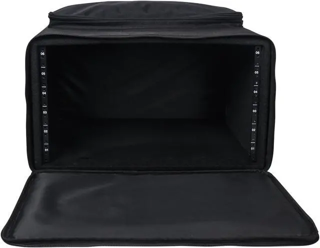 Alt view image 5 of 7 - Sound Town Portable 6U Rack Bag, Soft Rack Case with 14" Rackable Depth, Plywood Rack Frame, Shoulder Strap, Accessory Pocket (STRB-616B)