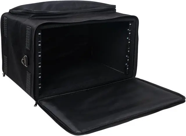 Alt view image 2 of 7 - Sound Town Portable 6U Rack Bag, Soft Rack Case with 14" Rackable Depth, Plywood Rack Frame, Shoulder Strap, Accessory Pocket (STRB-616B)