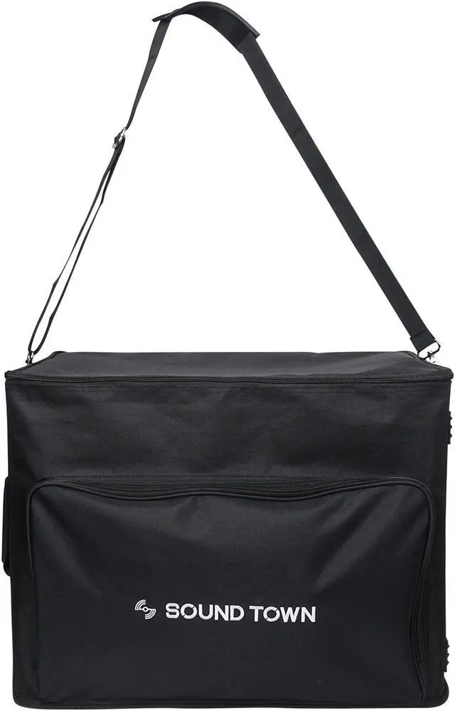 Alt view image 6 of 7 - Sound Town Portable 6U Rack Bag, Soft Rack Case with 14" Rackable Depth, Plywood Rack Frame, Shoulder Strap, Accessory Pocket (STRB-616B)