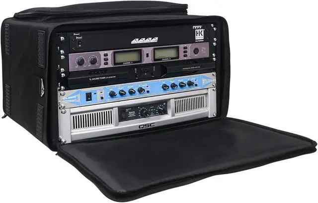 Main image of Sound Town Portable 6U Rack Bag, Soft Rack Case with 14" Rackable Depth, Plywood Rack Frame, Shoulder Strap, Accessory Pocket (STRB-616B)