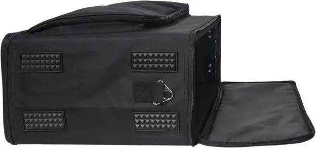Alt view image 5 of 7 - Sound Town Portable 4U Rack Bag, Soft Rack Case with 14" Rackable Depth, Plywood Rack Frame, Shoulder Strap, Accessory Pocket (STRB-416B)