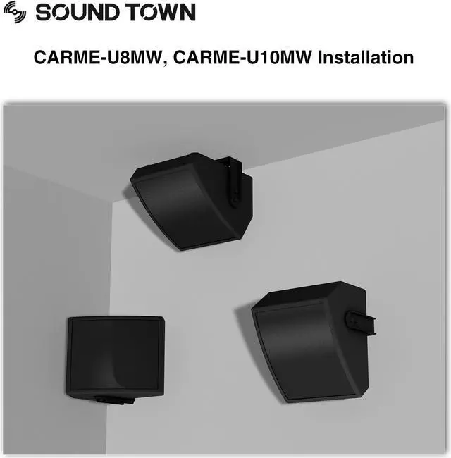Alt view image 5 of 6 - Sound Town CARME Series 8" Coaxial 2-way Professional PA DJ Stage Monitor Speaker, White with U Mounting Bracket, for Installation, Live Sound, Bar, Church (CARME-U8MW)