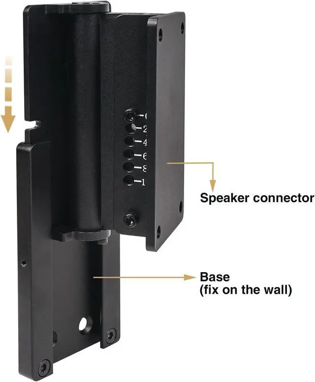 Alt view image 4 of 7 - Sound Town 2-Pack Universal Speaker Wall Mount Brackets with Angle Adjustment, 4.25" x 2" Mounting Template, Black (CWB-1A-PAIR)