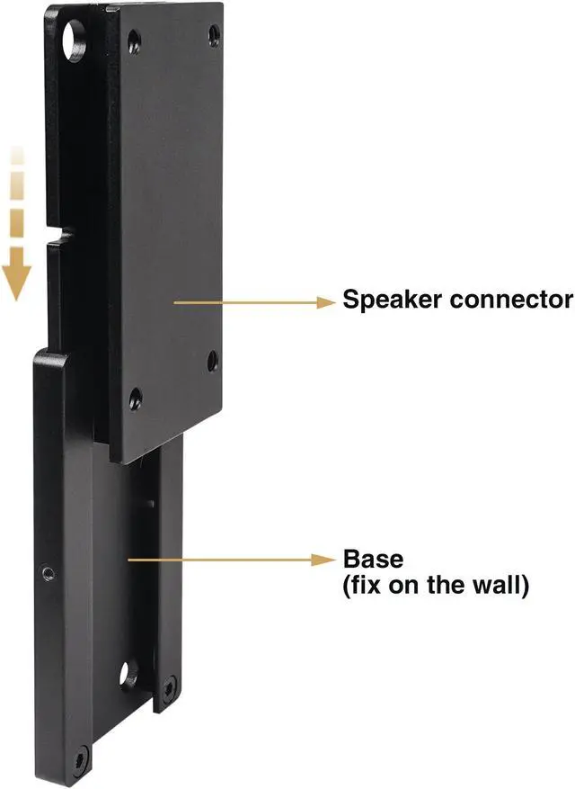 Alt view image 4 of 7 - Sound Town 2-Pack Universal Speaker Wall Mount Brackets, 4.25" x 2" Mounting Template, Black (CWB-1-PAIR)