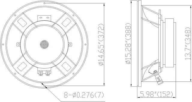 Alt view image 5 of 6 - Sound Town 15" 300W Cast Aluminum Frame Woofer w/ 3" Voice Coil, Replacement Woofer for PA/DJ Speaker, Bass Guitar Cabinets (STLF-15GA)