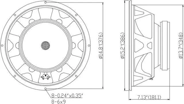 Alt view image 5 of 6 - Sound Town 15" 600W Raw Woofer Speaker with 4" Voice Coil, 100 oz Magnet, Replacement Woofer for PA/DJ Subwoofer, 4-ohm (STLF-1504-4)