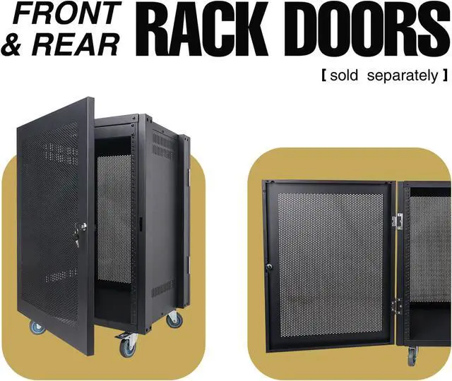 Alt view image 7 of 7 - STRK-M30U Sound Town 30U Universal Steel Rack, w/ 3" Locking Casters, Vented Side Panels for Audio Video, Server and Network Equipment (STRK-M30U)