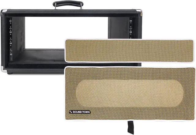 Alt view image 6 of 7 - Sound Town Vintage 4U Amp Rack Case, 12.5" Depth with Rubber Feet, Dust Cover, Kickstand, Black (STVRC-4BK)