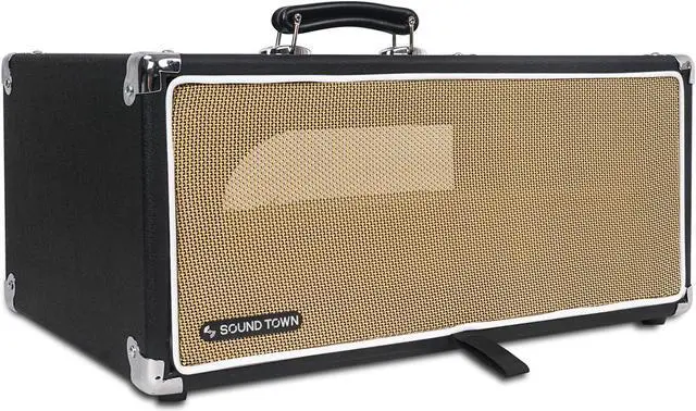 Main image of Sound Town Vintage 4U Amp Rack Case, 12.5" Depth with Rubber Feet, Dust Cover, Kickstand, Black (STVRC-4BK)
