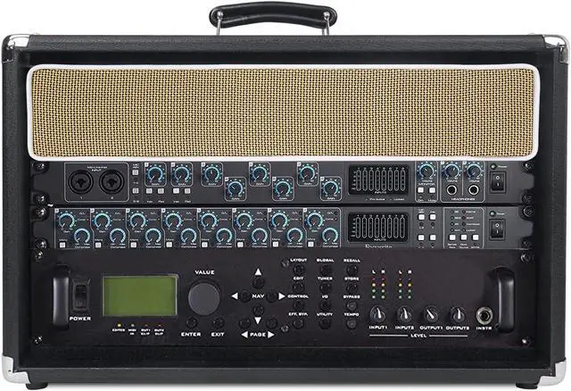 Alt view image 4 of 7 - Sound Town Vintage 6U Amp Rack Case, 12.5" Depth with Rubber Feet, Dust Cover, Kickstand, Black (STVRC-6BK)