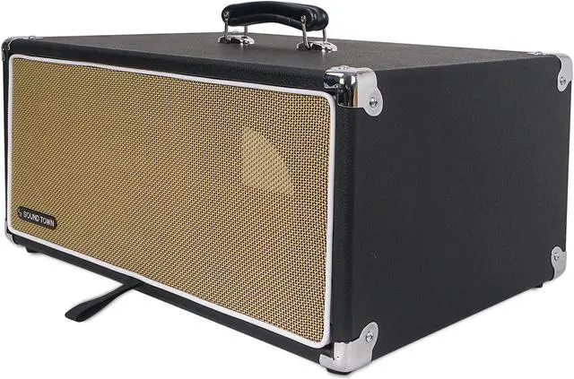 Alt view image 3 of 7 - Sound Town Vintage 4U Amp Rack Case, 12.5" Depth with Rubber Feet, Dust Cover, Kickstand, Black (STVRC-4BK)