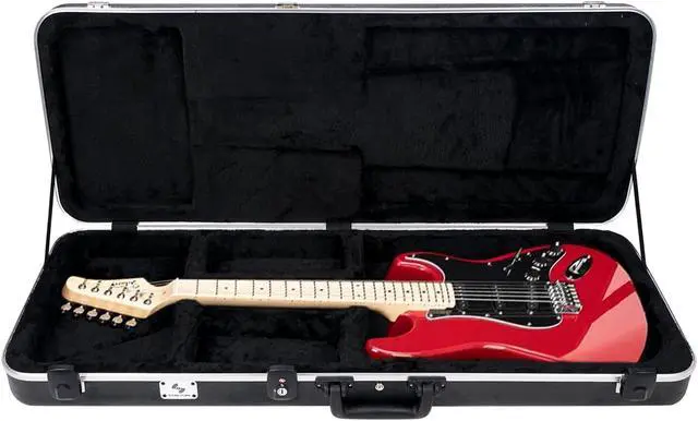 Alt view image 7 of 7 - Sound Town Lightweight ABS Road Case for Electric Guitar with TSA Approved Locking Latch and EPS Foam Plush Interior (STEC-500)