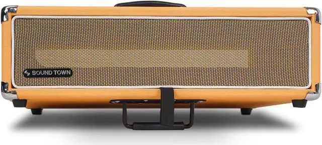 Alt view image 2 of 7 - Sound Town Vintage 2U Amp Rack Case, 12.5" Depth with Rubber Feet, Dust Cover, Kickstand, Orange (STVRC-2OR)