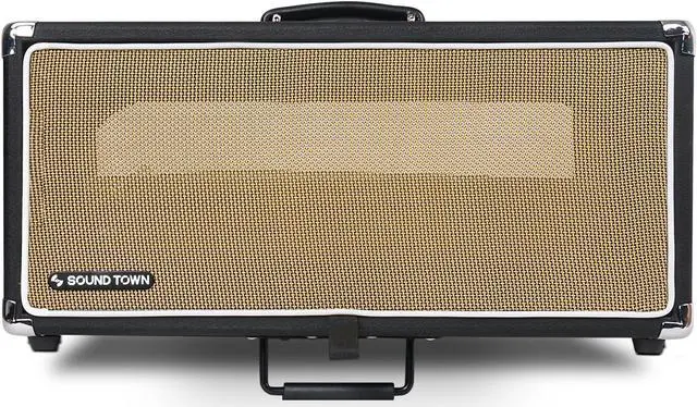 Alt view image 2 of 7 - Sound Town Vintage 4U Amp Rack Case, 12.5" Depth with Rubber Feet, Dust Cover, Kickstand, Black (STVRC-4BK)