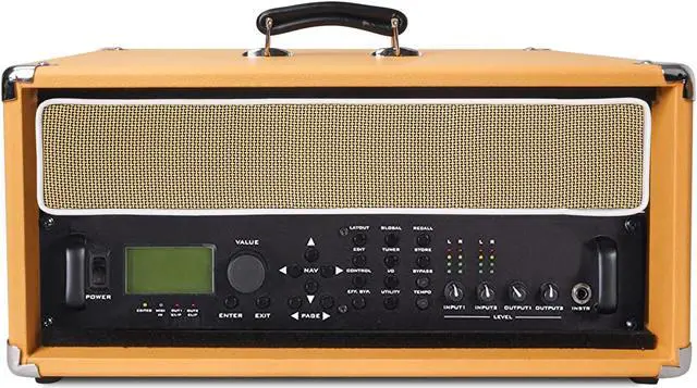 Alt view image 3 of 7 - Sound Town Vintage 4U Amp Rack Case, 12.5" Depth with Rubber Feet, Dust Cover, Kickstand, Orange (STVRC-4OR)
