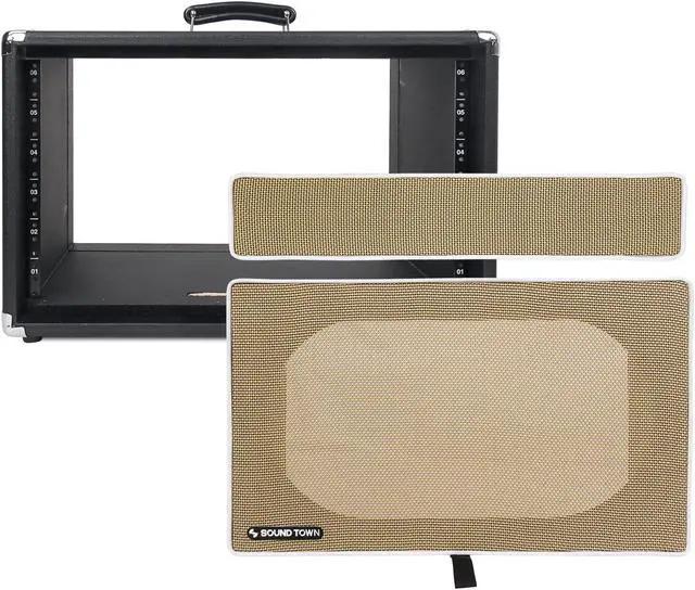 Alt view image 6 of 7 - Sound Town Vintage 6U Amp Rack Case, 12.5" Depth with Rubber Feet, Dust Cover, Kickstand, Black (STVRC-6BK)