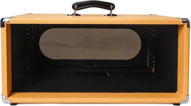 Alt view image 4 of 7 - Sound Town Vintage 4U Amp Rack Case, 12.5" Depth with Rubber Feet, Dust Cover, Kickstand, Orange (STVRC-4OR)