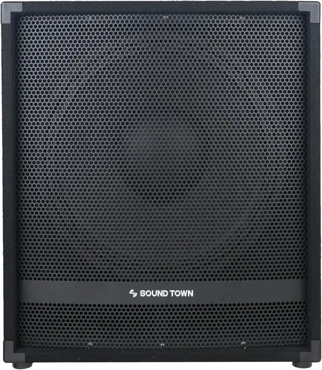 Alt view image 3 of 5 - Sound Town Pair of 15" 1800W Powered Subwoofers with Class-D Amplifiers, 4" Voice Coils, High-Pass Filters (METIS-15PWG-PAIR)