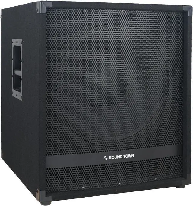 Alt view image 2 of 5 - Sound Town Pair of 15" 1800W Powered Subwoofers with Class-D Amplifiers, 4" Voice Coils, High-Pass Filters (METIS-15PWG-PAIR)