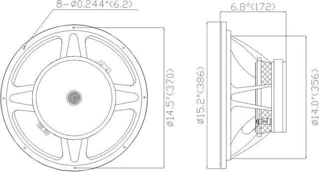 Alt view image 5 of 7 - Sound Town 15" 500W Cast Aluminum Frame Woofer (Low Frequency Driver), Replacement Woofer for PA/DJ Subwoofer Cabinets (STLF-15110ZA)