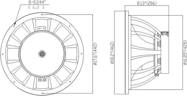 Alt view image 6 of 7 - Sound Town 18" 500W Cast Aluminum Frame Woofer (Low Frequency Driver), Replacement Woofer for PA/DJ Subwoofer Cabinets (STLF-18120DR)