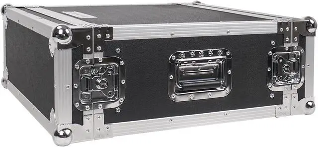 Main image of Sound Town 4U PA/DJ Rack/Road Case, 4-Space, with 17" Depth, Plywood, Metal Ball Corners, Pro Tour Grade Flight Case (STRC-4U)