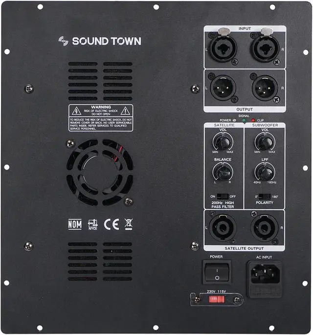 Alt view image 8 of 9 - Sound Town 2-Pack 15" 3200 Watts Powered PA DJ Subwoofers with Speaker Outputs, Plywood Enclosure and Wheels, Black (CARPO-15SPW-PAIR)