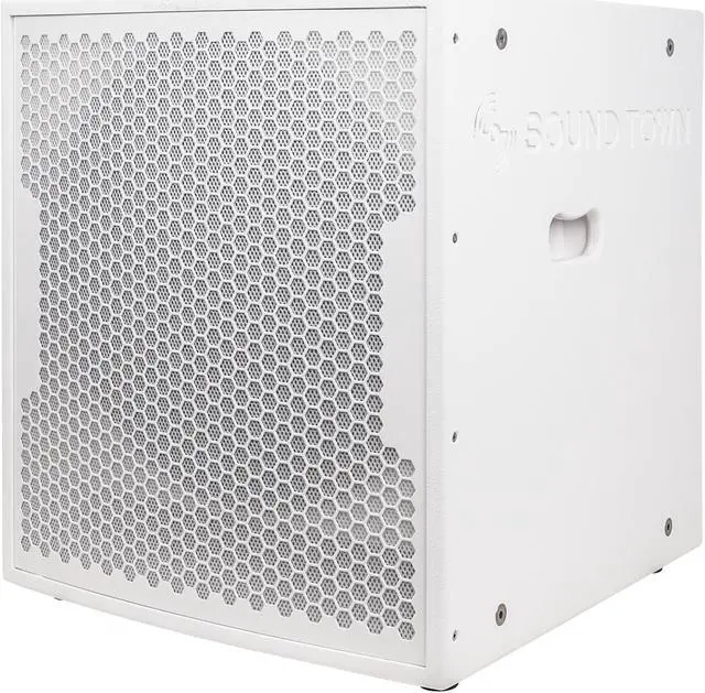 Alt view image 3 of 7 - Sound Town 2000W 18" Active Powered Subwoofer with 2 Speaker Outputs, DJ/PA Pro Audio Sub with 4" Voice Coil, White (CARPO-18SWPW)