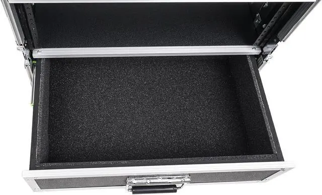Alt view image 5 of 7 - Sound Town 4U Rack Case with 2U Rack Drawer for 19" Amps/Mixers/Microphone Receivers (STRC-4U2DR)