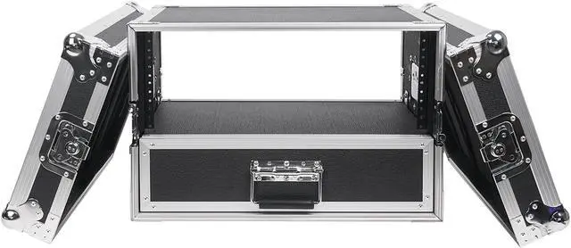 Alt view image 3 of 7 - Sound Town 4U Rack Case with 2U Rack Drawer for 19" Amps/Mixers/Microphone Receivers (STRC-4U2DR)