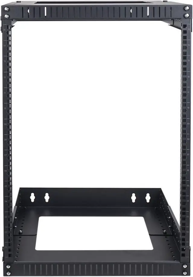Alt view image 2 of 5 - Sound Town 2-Post 15U Wall-Mount Open Frame Server and Network Equipment Rack with Adjustable Depth 12"-20" (ST2PWOR-A15U)