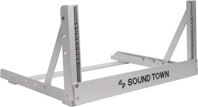 Alt view image 3 of 7 - Sound Town 4U Aluminum 2-Post Desktop Open-Frame Rack, Angle Adjustable, for Audio/Video, Network Switches, Routers, Patch Panels (2PF-4A)