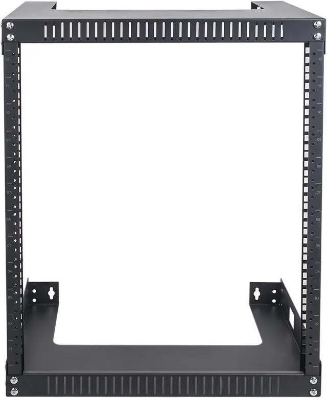 Alt view image 2 of 3 - Sound Town 2-Post 12U Wall Mount Open Frame Rack, 16" Depth, for Servers, IT Equipment, Network Devices, AV, Patch Panels (ST2PWOR-12U)