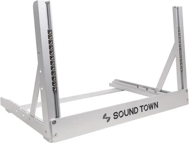 Alt view image 3 of 7 - Sound Town 6U Aluminum 2-Post Desktop Open-Frame Rack, Angle Adjustable, for Audio/Video, Network Switches, Routers, Patch Panels (2PF-6A)