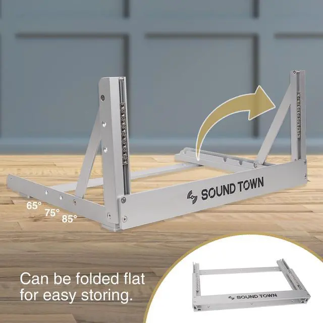 Alt view image 5 of 7 - Sound Town 6U Aluminum 2-Post Desktop Open-Frame Rack, Angle Adjustable, for Audio/Video, Network Switches, Routers, Patch Panels (2PF-6A)