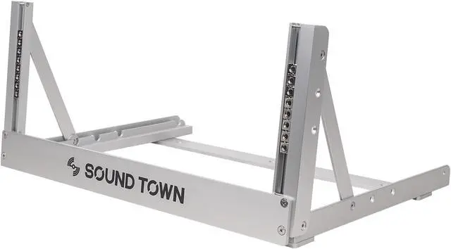 Alt view image 2 of 7 - Sound Town 4U Aluminum 2-Post Desktop Open-Frame Rack, Angle Adjustable, for Audio/Video, Network Switches, Routers, Patch Panels (2PF-4A)