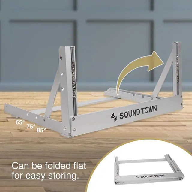 Alt view image 5 of 7 - Sound Town 4U Aluminum 2-Post Desktop Open-Frame Rack, Angle Adjustable, for Audio/Video, Network Switches, Routers, Patch Panels (2PF-4A)