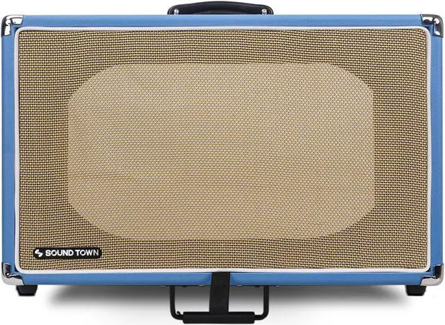 Alt view image 3 of 7 - Sound Town Vintage 6U Amp Rack Case, 12.5" Depth with Rubber Feet, Dust Cover, Kickstand, Beau Blue (STVRC-6BL)