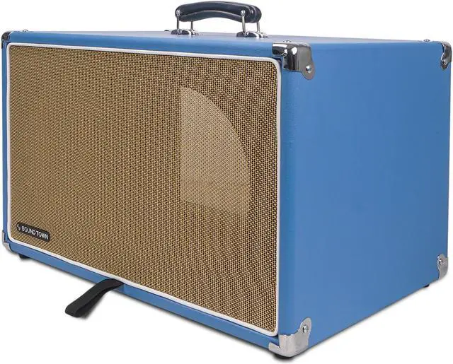 Alt view image 4 of 7 - Sound Town Vintage 6U Amp Rack Case, 12.5" Depth with Rubber Feet, Dust Cover, Kickstand, Beau Blue (STVRC-6BL)