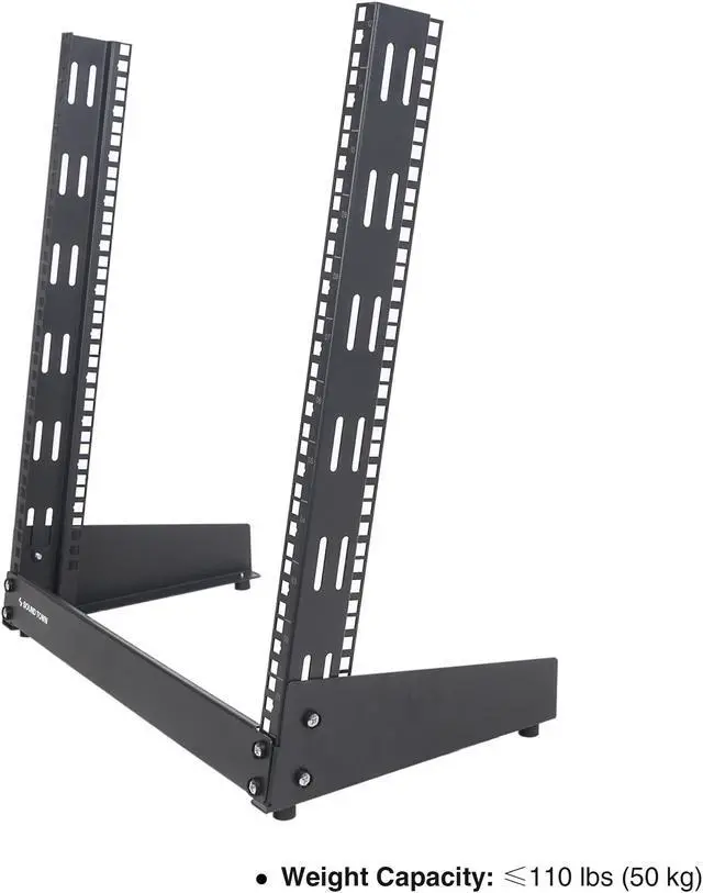 Sound Town 12U 2-Post Desktop Open-Frame Rack, for Audio/Video, Network ...