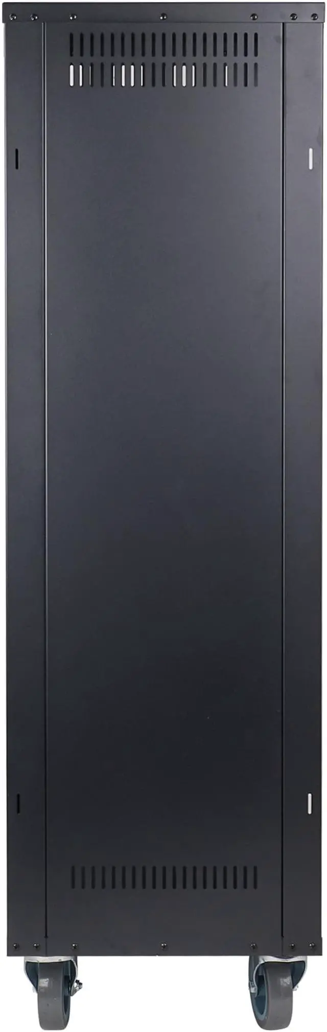 Alt view image 6 of 7 - Sound Town 30U Universal Steel Rack, w/Mesh Doors, Locking Casters, Vented Side Panels for Audio Video, Server and Network Equipment (STRK-M30UWD)