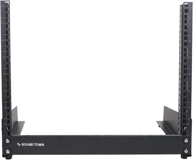 Alt view image 3 of 5 - Sound Town 8U 2-Post Desktop Open-Frame Rack, for Audio/Video, Network Switches, Routers, Patch Panels (ST2PF-8LW)