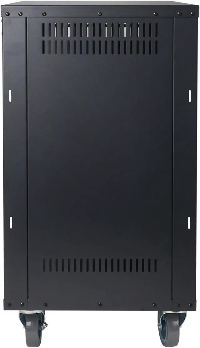 Alt view image 6 of 7 - Sound Town 16U Universal Steel Rack, w/Mesh Doors, Locking Casters, Vented Side Panels for Audio Video, Server and Network Equipment (STRK-M16UWD)