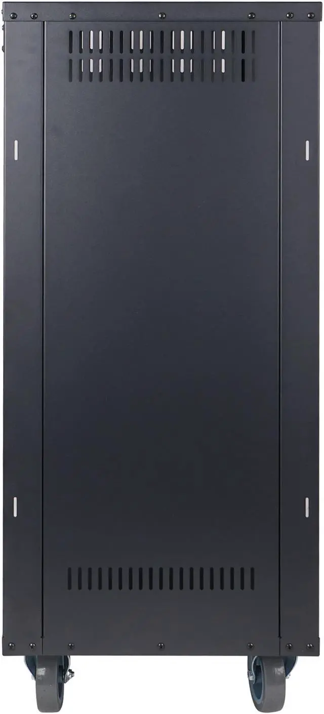 Alt view image 6 of 7 - Sound Town 21U Universal Steel Rack, w/Mesh Doors, Locking Casters, Vented Side Panels for Audio Video, Server and Network Equipment (STRK-M21UWD)