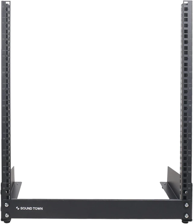 Sound Town 12U 2-Post Desktop Open-Frame Rack, for Audio/Video, Network ...