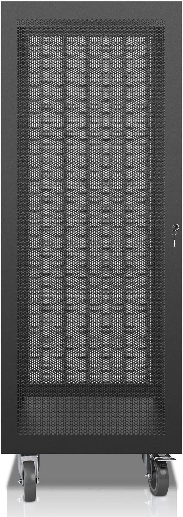 Alt view image 2 of 7 - Sound Town 30U Universal Steel Rack, w/Mesh Doors, Locking Casters, Vented Side Panels for Audio Video, Server and Network Equipment (STRK-M30UWD)