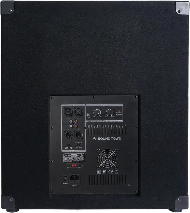 Alt view image 4 of 5 - Sound Town METIS Series 2400 Watts 18” Powered Subwoofer with Class-D Amplifier, 4-inch Voice Coil (METIS-18SDPW)