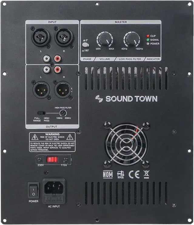 Alt view image 5 of 5 - Sound Town METIS Series 2400 Watts 18” Powered Subwoofer with Class-D Amplifier, 4-inch Voice Coil (METIS-18SDPW)